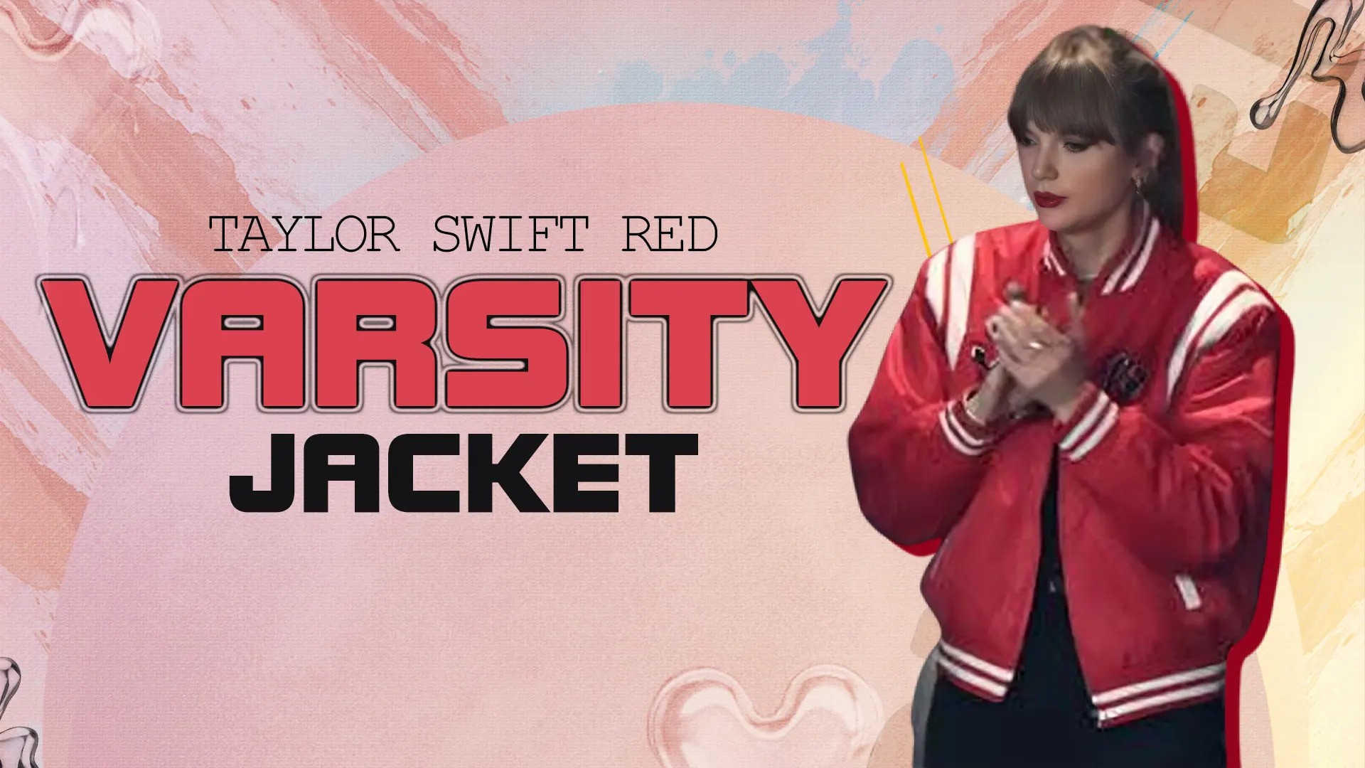 Taylor Swift red varsity jacket