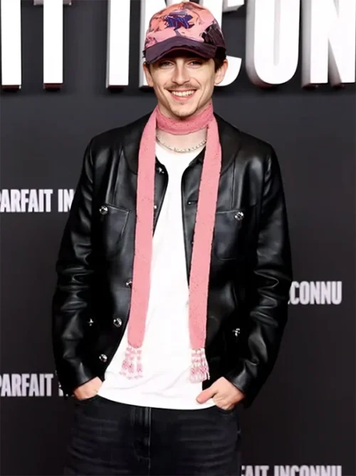 Timothée Chalamet Black Leather Jacket For Men