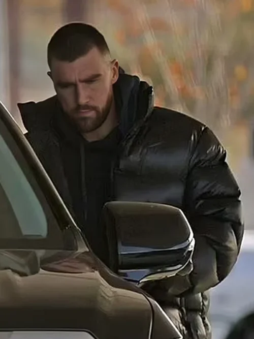 NYC Travis Kelce Black Puffer Jacket