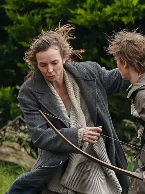 28 Years Later Jodie Comer Grey Trench Coat